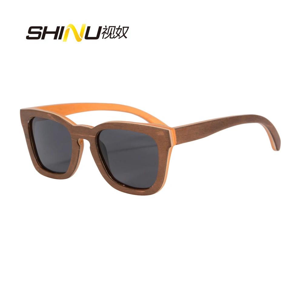 So Real Hand Polished Skateboard Wooden Frame Sunglasses Vintage Polarized Women Men Summer Eyewear Oculos De Sol 6028