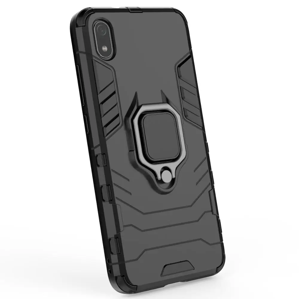 Для Xiaomi Redmi 7A автомобильный магнитный держатель-кольцо для пальца чехол на Redmi 7 A Роскошный Гибридный Силиконовый PC прочный защитный чехол для Redmi 7a