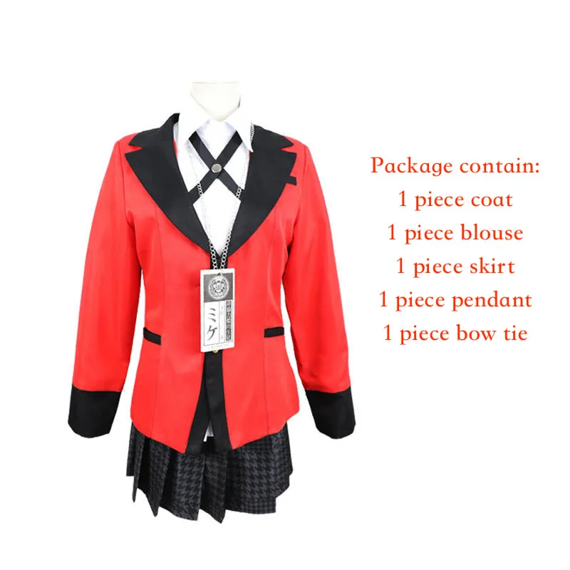 

Full Set JP Anime Kakegurui Cosplay Costume Halloween Jabami Yumeko Cosplay Costume Igarashi Sayaka COSPLAY school uniform