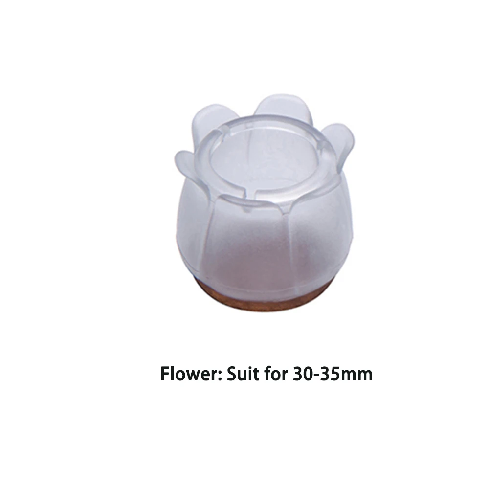 F Flower 29-35mm 8 шт Нескользящие силиконовые ножки стула крышки ног колодки мебель стол чехлы протекторы для деревянного пола - Цвет: F Flower 29-35mm