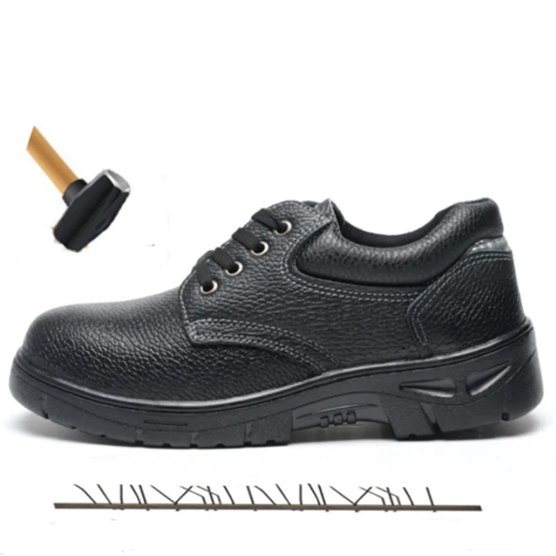 Черная дышащая водонепроницаемая Рабочая обувь с низким верхом на шнуровке