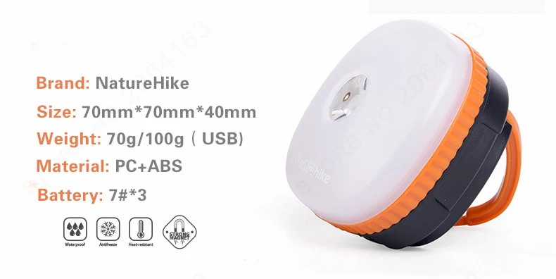 Naturehike открытый кемпинг светодиодный светильник фонарь на магните Палатка лампа аксессуары AAA батарея Кемпинг туристические лампы Водонепроницаемый