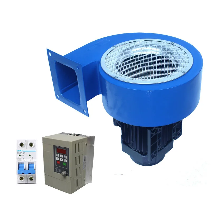 With VFD 750 Вт 1hp центробежный воздухонагнетатель широкого спектра промышленного воздуха вентилятор охлаждения 220v 50hz с медным мотором - Цвет: With VFD