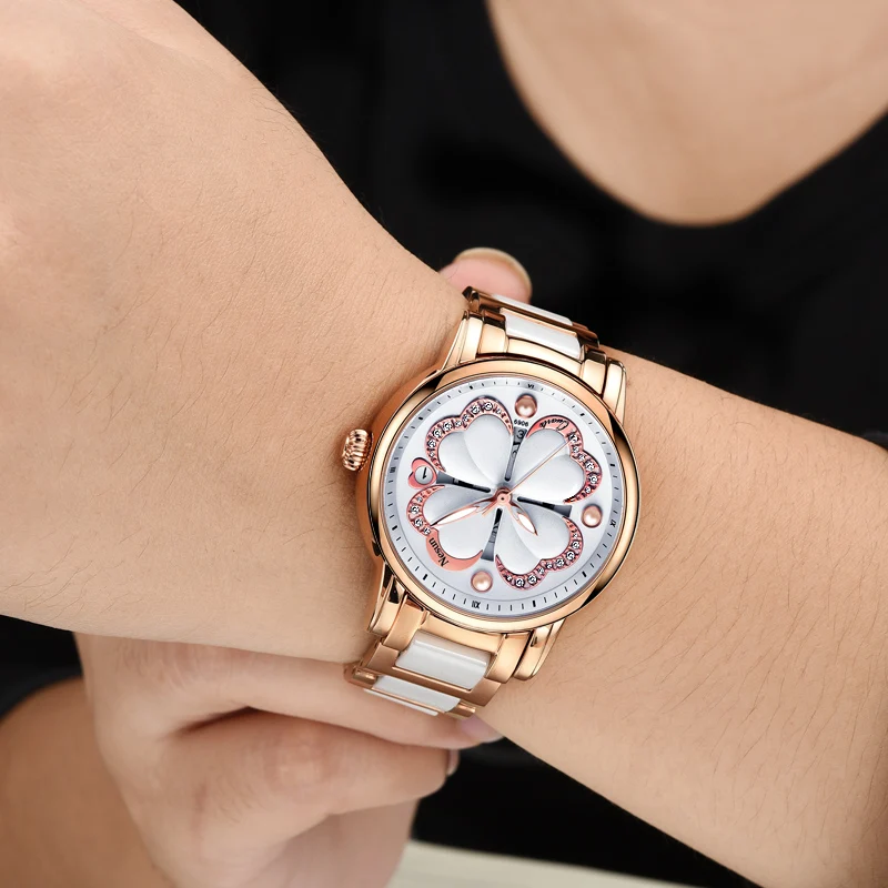 Часы швейцарские Nesun женские роскошные брендовые кварцевые наручные с жемчугом