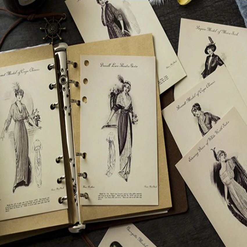 4 предмета в партии Винтаж карты аристократическое платье леди Почтовые открытки