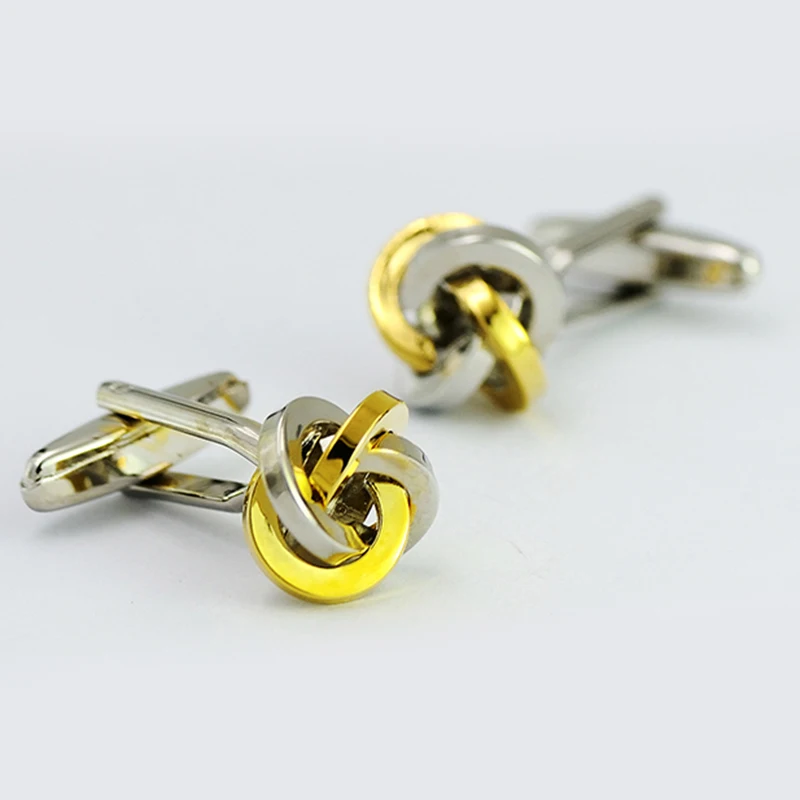 Роскошные мужские узел ленты и золотые запонки французский Модный популярный