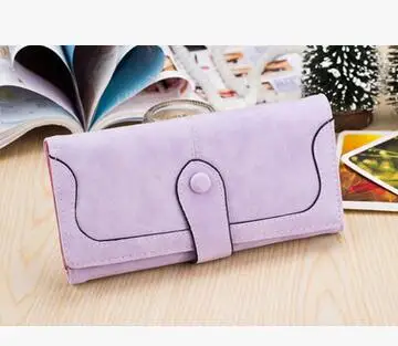 

30pcs/lot fedex fast korean style woman casual faux suede long wallet female standard wallet lady solid purse