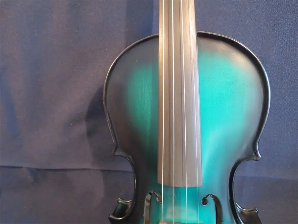 Полноразмерная синяя и черная электрическая скрипка + акустическая хороший звук