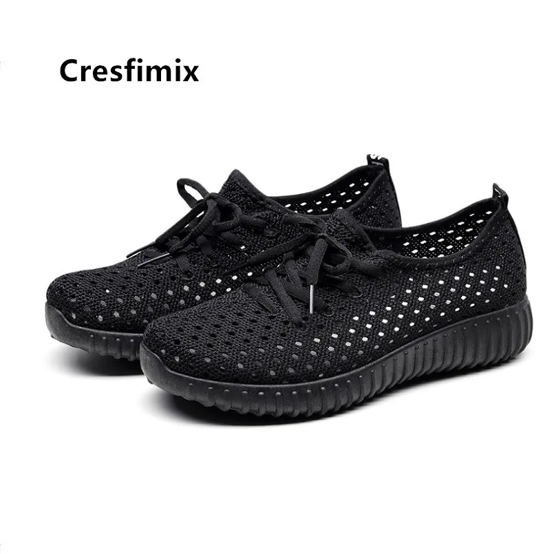 

Cresfimix chaussures pour femmes women light weight spring breathable black shoes lady cute sweet red shoes casual shoes a5387