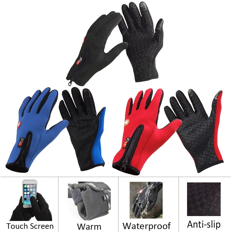 1 пара велосипедные зимние перчатки флисовые теплые спортивные полностью