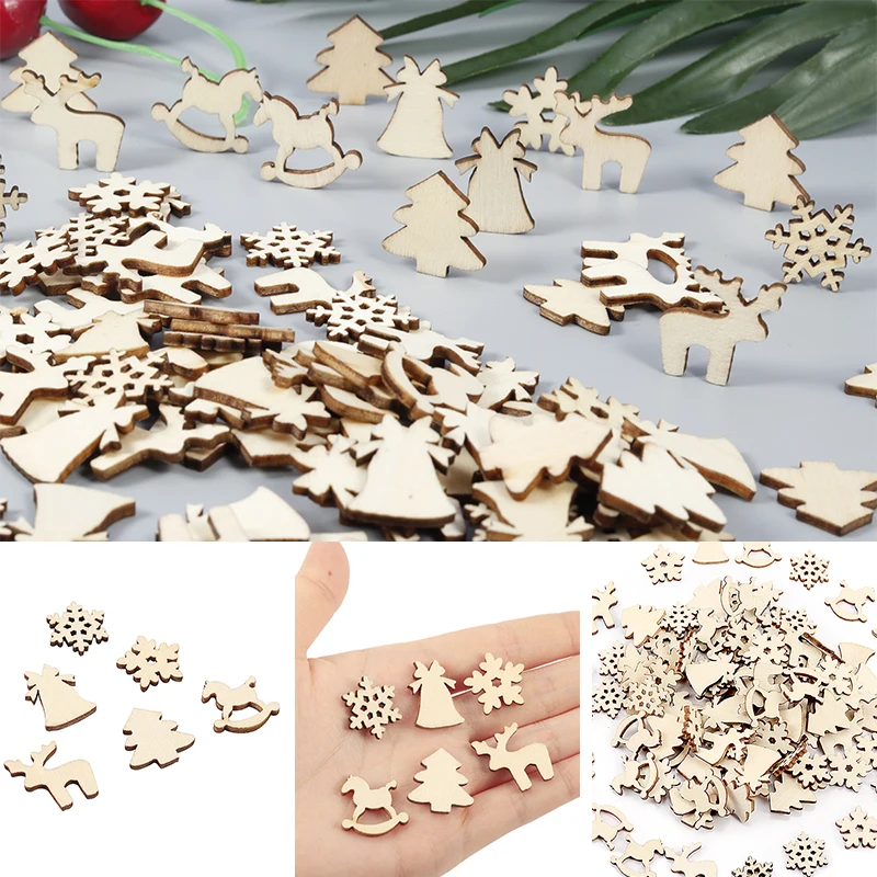 100 шт. деревянные подвесные украшения для ёлки | Дом и сад