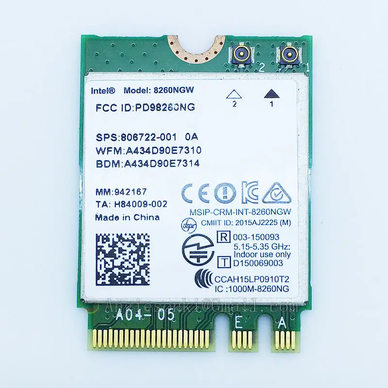 Двухдиапазонный беспроводной адаптер AC 8260NGW 802.11ac 2 4G/5G 867M Wifi + Bluetooth 8260 NGFF карта Intel 8