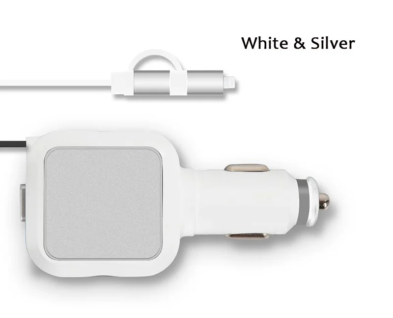 Автомобиль Зарядное устройство для iPhone 6 6S Plus адаптер Выдвижной Кабель Micro USB для iPhone 7 5S 8 провод для samsung телефона Android Зарядное устройство