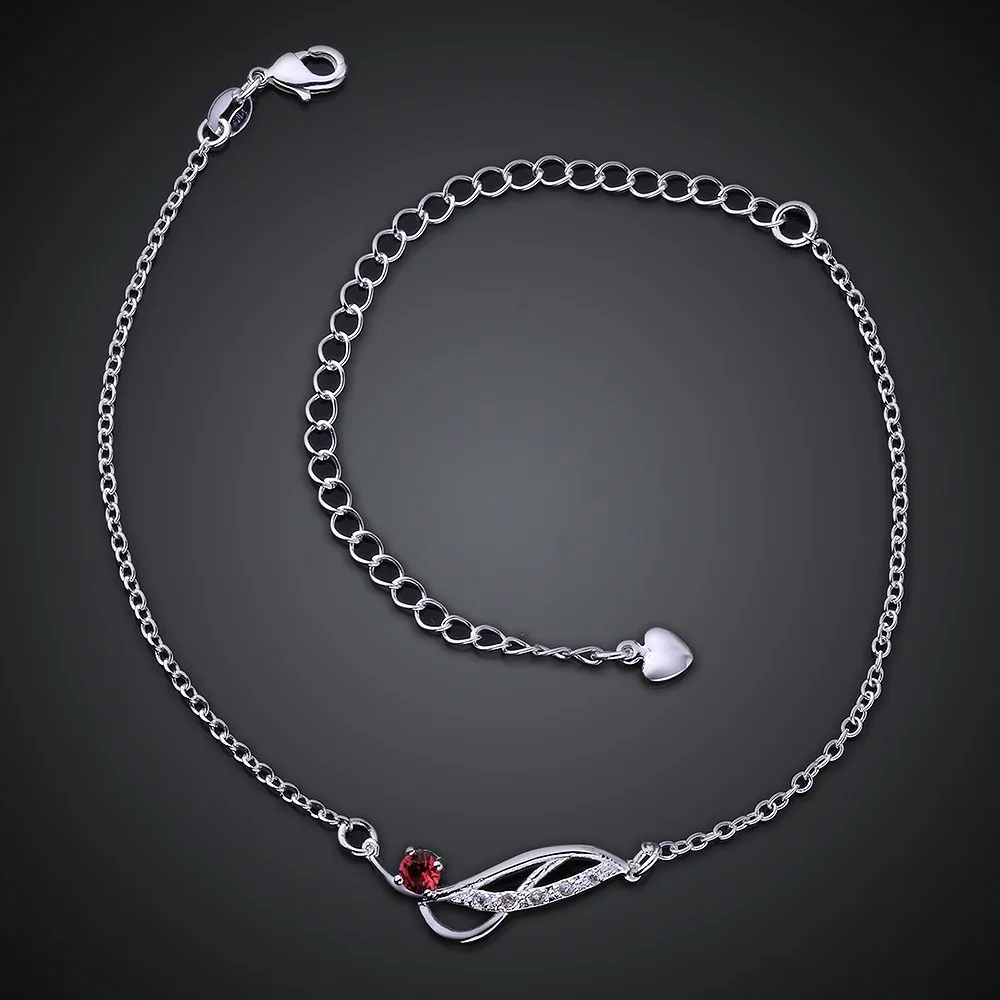 Модный посеребренный браслет на лодыжке ювелирные изделия для ног 4 вида цветов