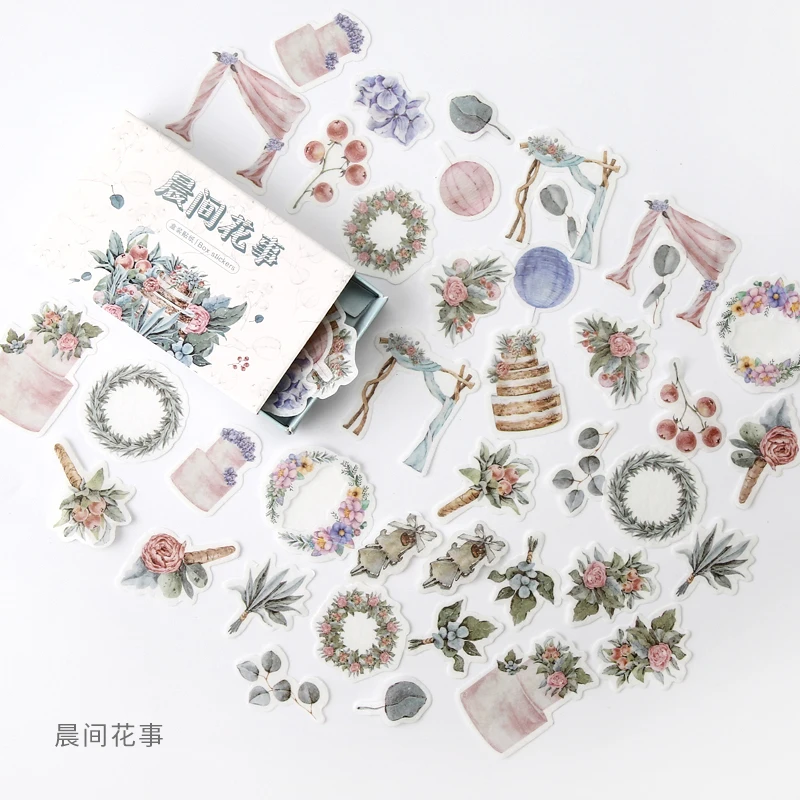 40 pcs/box Retro Time Series Bullet Journal Decorative Washi Stickers Scrapbooking Stick Label Diary Stationery Album Stickers - Цвет: 10