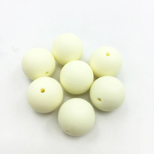 beige 100 шт./лот, Детские бусины для прорезывания зубов, силиконовые бусины для ожерелья, BPA бесплатные зубные игрушки, аксессуары, шарики для ювелирных изделий - Цвет: beige