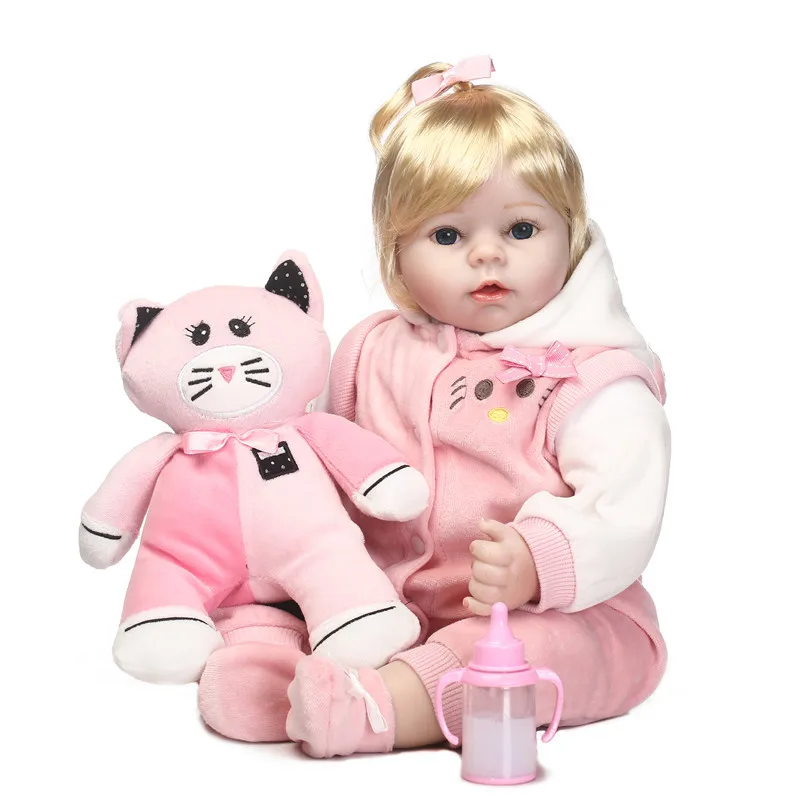 

50cm Hot sale cheap dollar lol toys adorable Lifelike newborn Baby Bonecas Bebe kid toy cute girl silicone reborn baby dolls