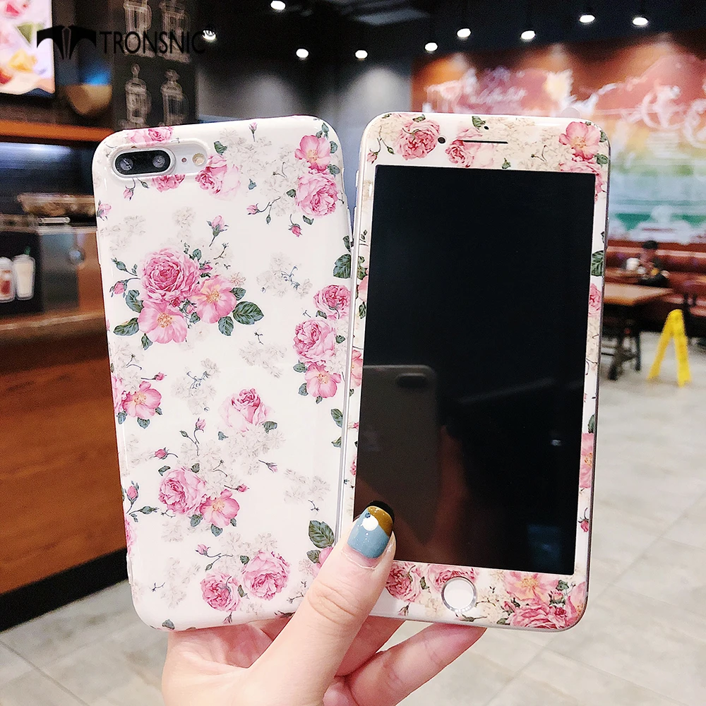 TRONSNIC чехол для iPhone X XS MAX XR черное Закаленное стекло Защитная пленка для iPhone 6s 7 8 Plus роскошное переднее стекло
