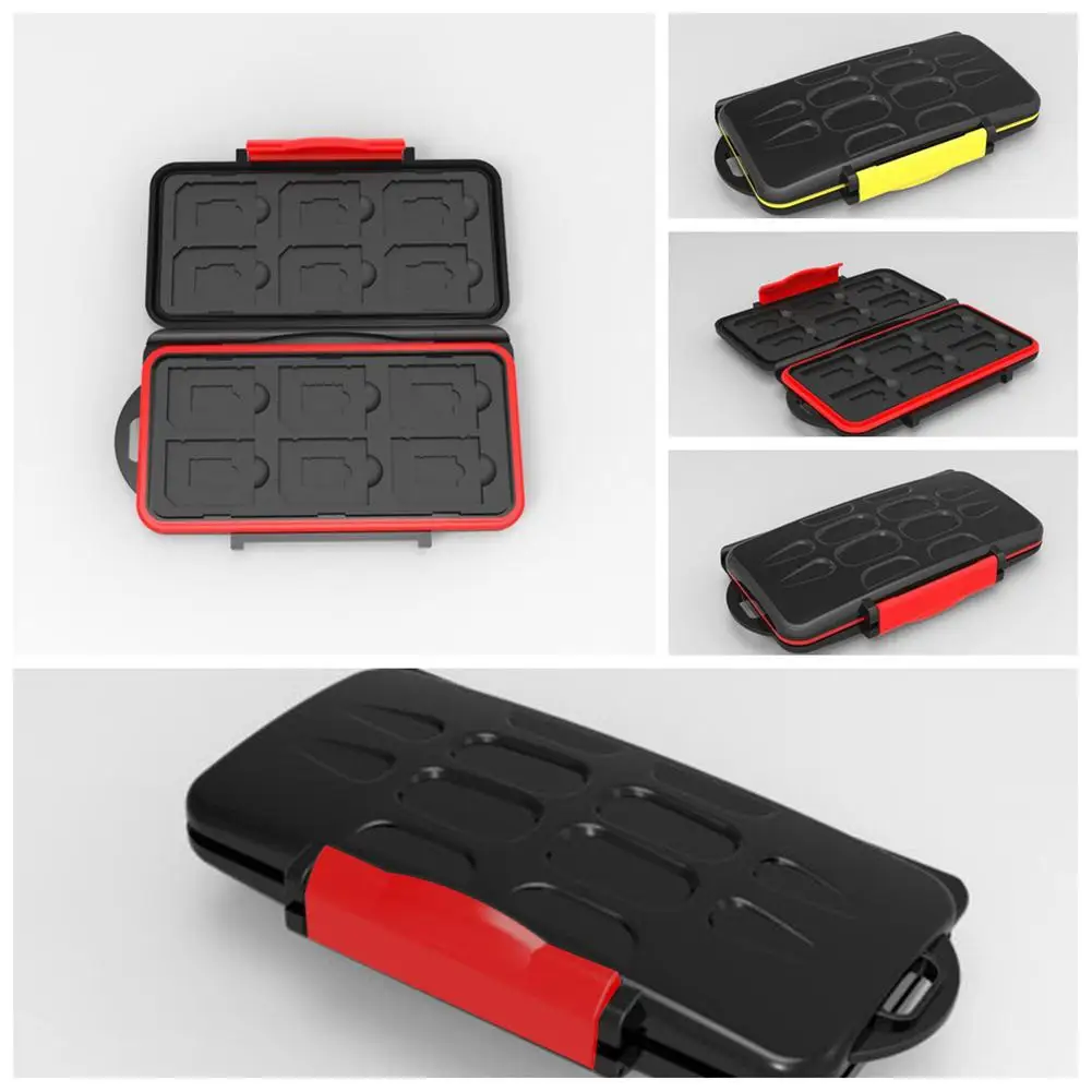 Waterproof Memory Card Case Integrated Shockproof 2SD 12TF Large Capacity Storage Box Yellow Red | Компьютеры и офис