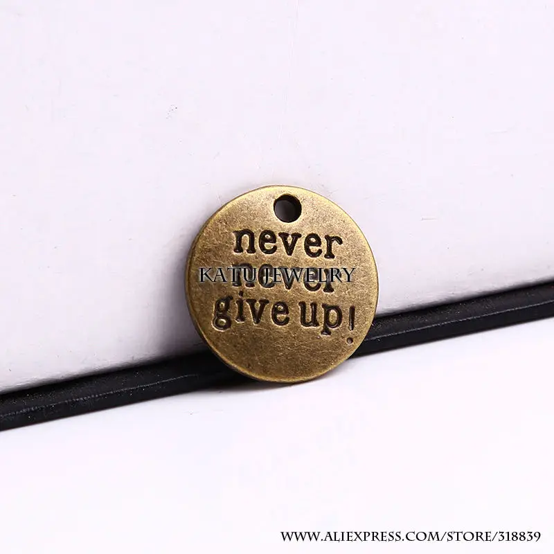 Винтажные латунные металлические круглые буквы подвески для самостоятельного