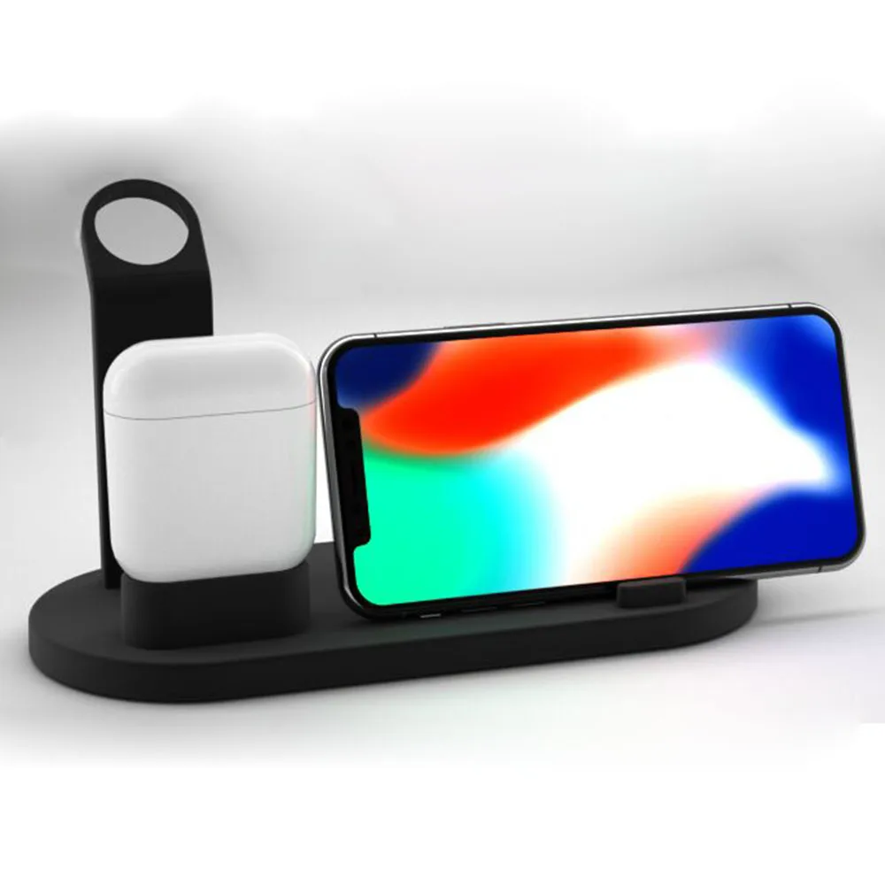 3 в 1 зарядная док-станция Подставка держатель для iPhone X XR XS Max Apple watch Airpods зарядная подставка для Apple Watch Series 1 2 3 4