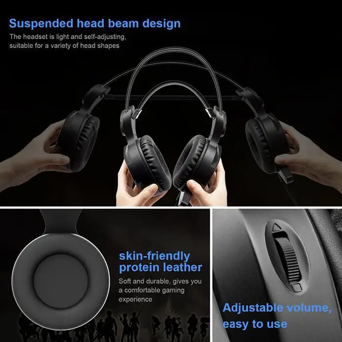 Компьютерные Стерео Игровые наушники лучший шлем глубокий бас игра гарнитура с