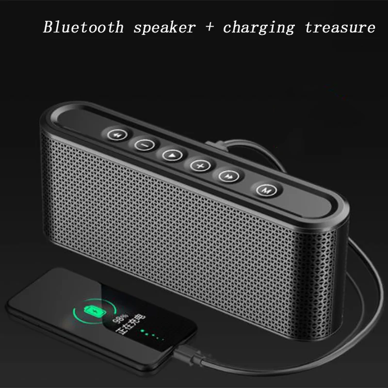 Беспроводной Bluetooth динамик карты u диск тяжелый сабвуфер Двойной аккумулятор Smart