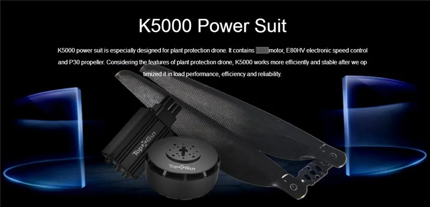TopXGun K5000 динамическая система M80 100 кв мотор 80A ESC 30 дюймов Пропеллер для