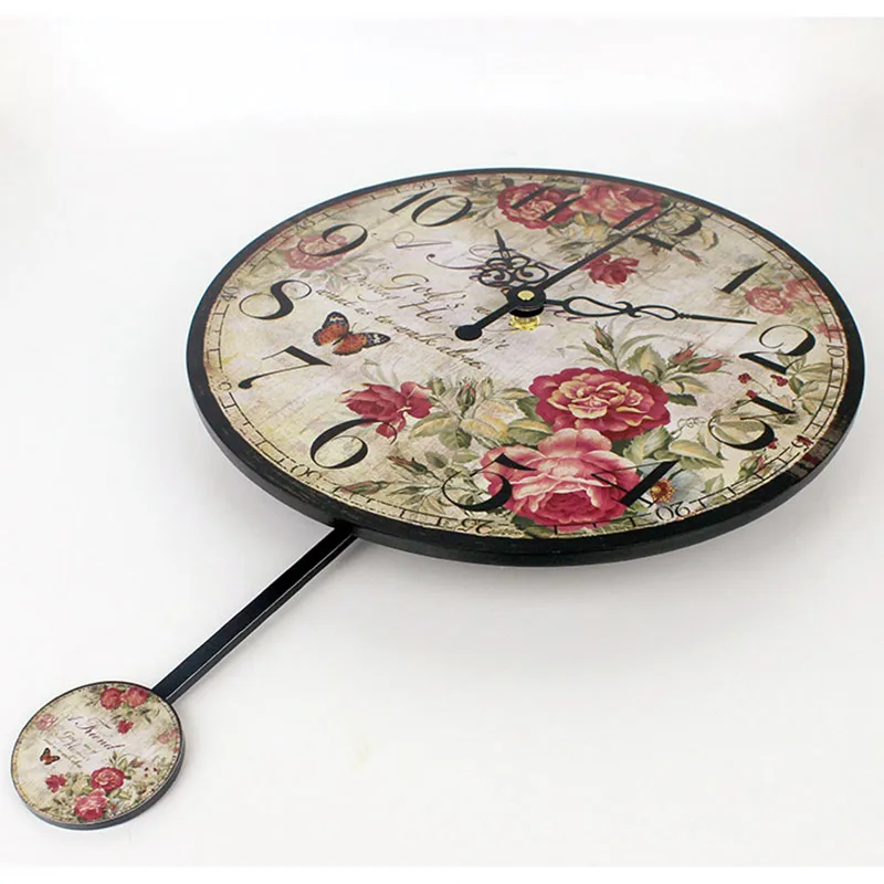 оптовая часы настенные винтаж для дома немой домашние украшение гостинной | Дом и