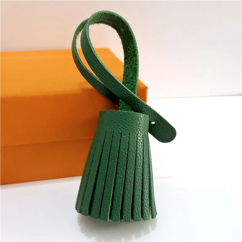 2018 Новый ручной работы из натуральной овчины кожаный брелок с кисточкой