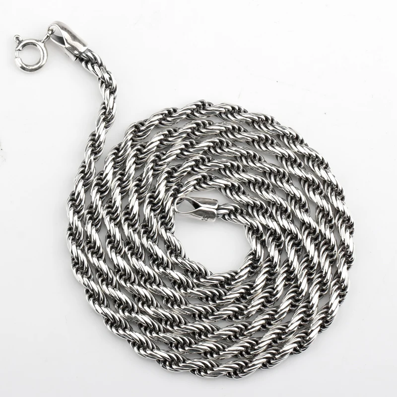 Винтажное ожерелье из серебра 100% пробы с витой веревкой|necklace silver necklace|authentic