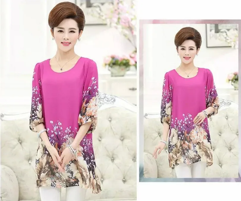 Новое высокое качество Blusa Femininas модные женские топы шифоновые рубашки для мамы и