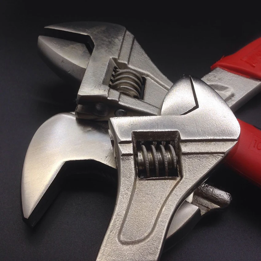 

6"/8"/10"/12" adjustable wrench multi-functional spanner plastic handle wrenches auto mechanic repairing tools open end spanners