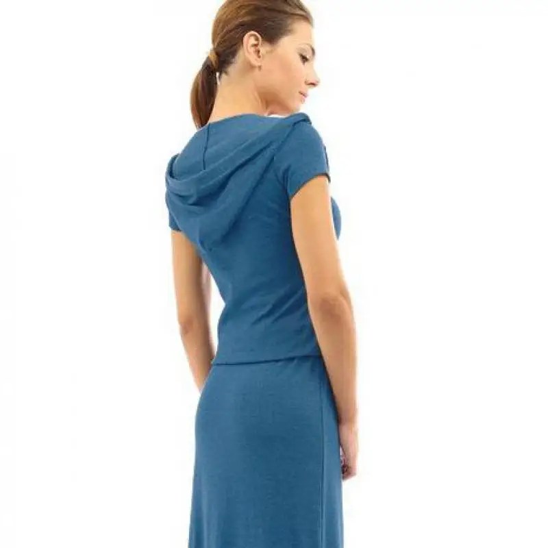 Летнее платье макси новинка 2017 года поступления Модная тонкая талия с капюшоном