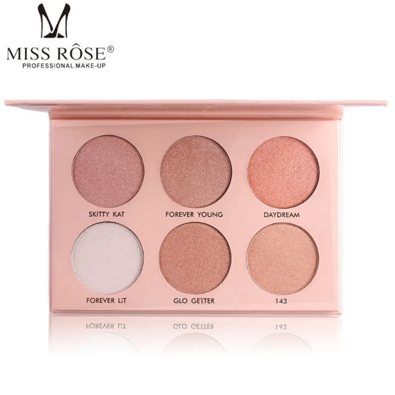 MISS ROSE Pro Face Powder Contour Make Up Pigment 6 Color White Gold Nude Shimmer Mineral Makeup Highlight Palette | Красота и