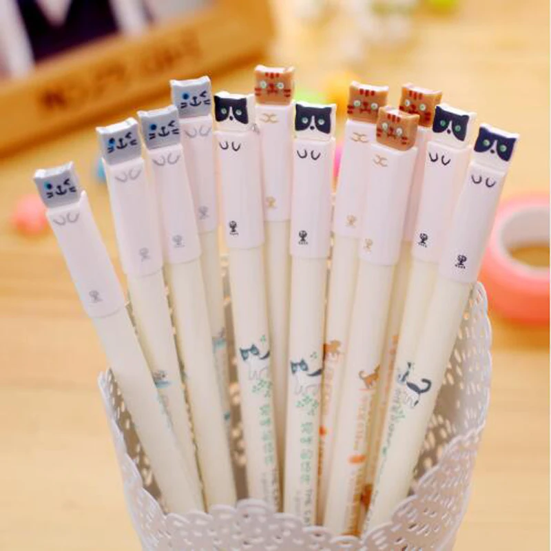 1 шт. милые канцелярские принадлежности милый кот буквы гелевая ручка иглы полный