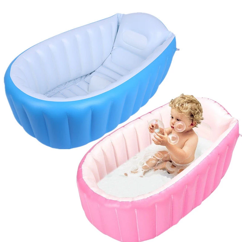 

0-3 Years Baby Inflatable Bathtub PVC Thick Portable Bathing Bath Tub for Kid Toddler Newborn 98 x 64 x 28cm TB Sale