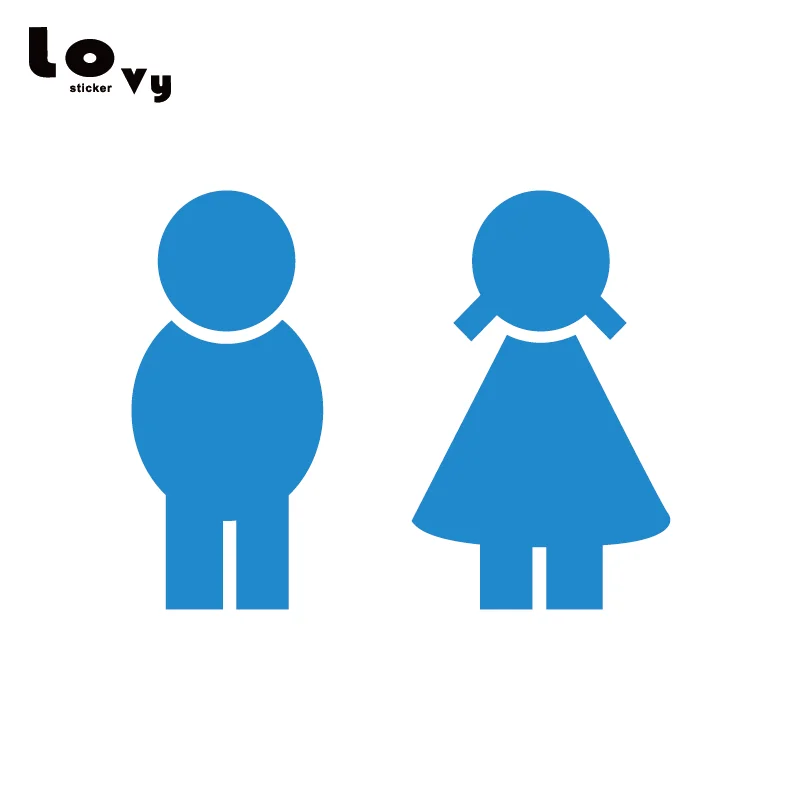 Виниловая настенная наклейка на дверь туалета для мальчиков и девочек домашнего