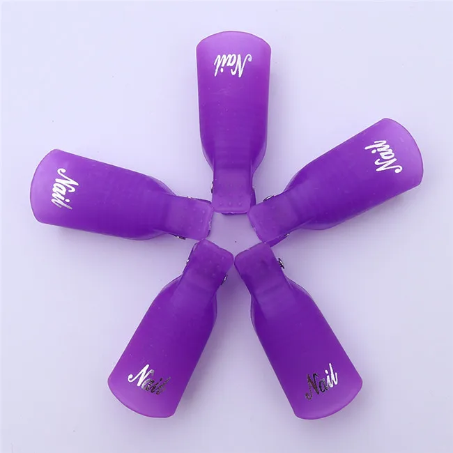 Purple 5 шт./лот Гель-лак для нейл-арта лак легко удаляет пластик замачивается колпачок зажим волшебный УФ гель для снятия ногтей обертывание ногтей инструменты - Цвет: Purple