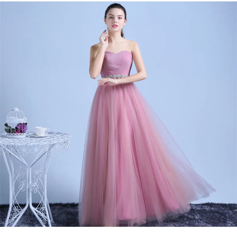 Женское вечернее платье Элегантное синее приталенное с бисером на талии