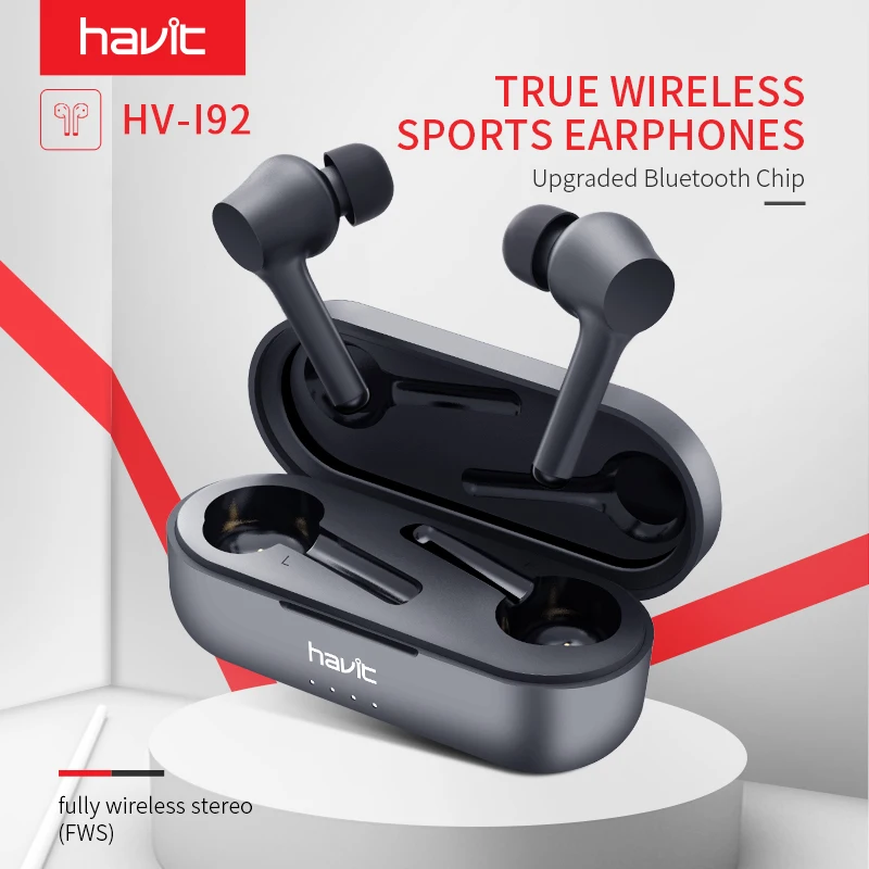 HAVIT Новинка I92 Bluetooth наушники беспроводные TWS Спортивная гарнитура IPX5 сенсорный