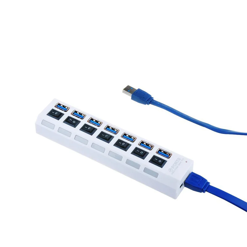 Новый USB 3 0 Супер Скоростной 5 Гбит/с 7 портов разветвитель с переключатель