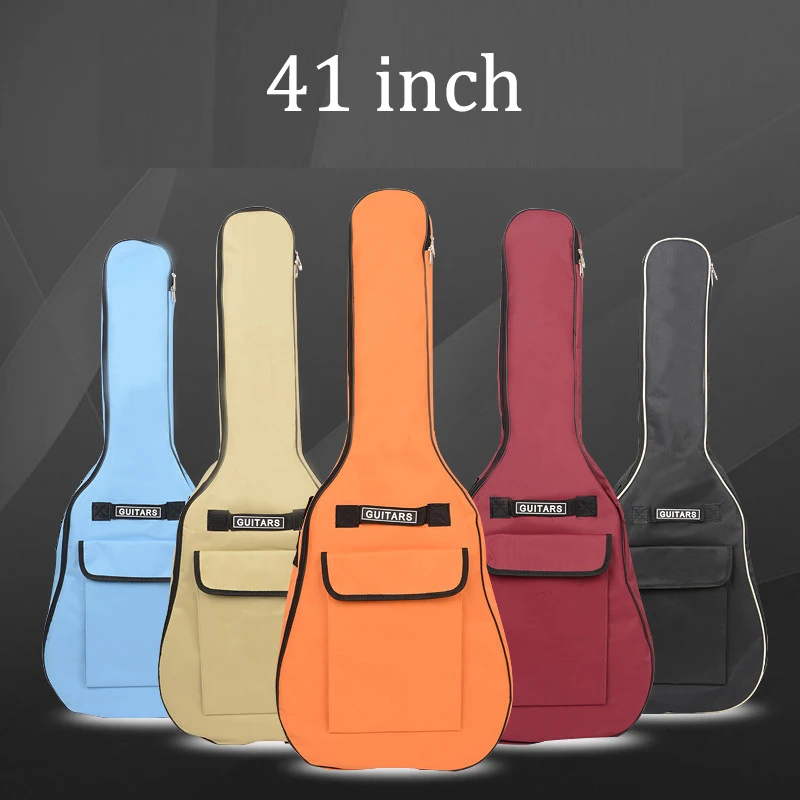 40/41 дюймов Ткань Оксфорд Акустическая гитара Gig Bag мягкий чехол двойные плечевые ремни Мягкий гитарный водонепроницаемый рюкзак 5 мм Хлопок