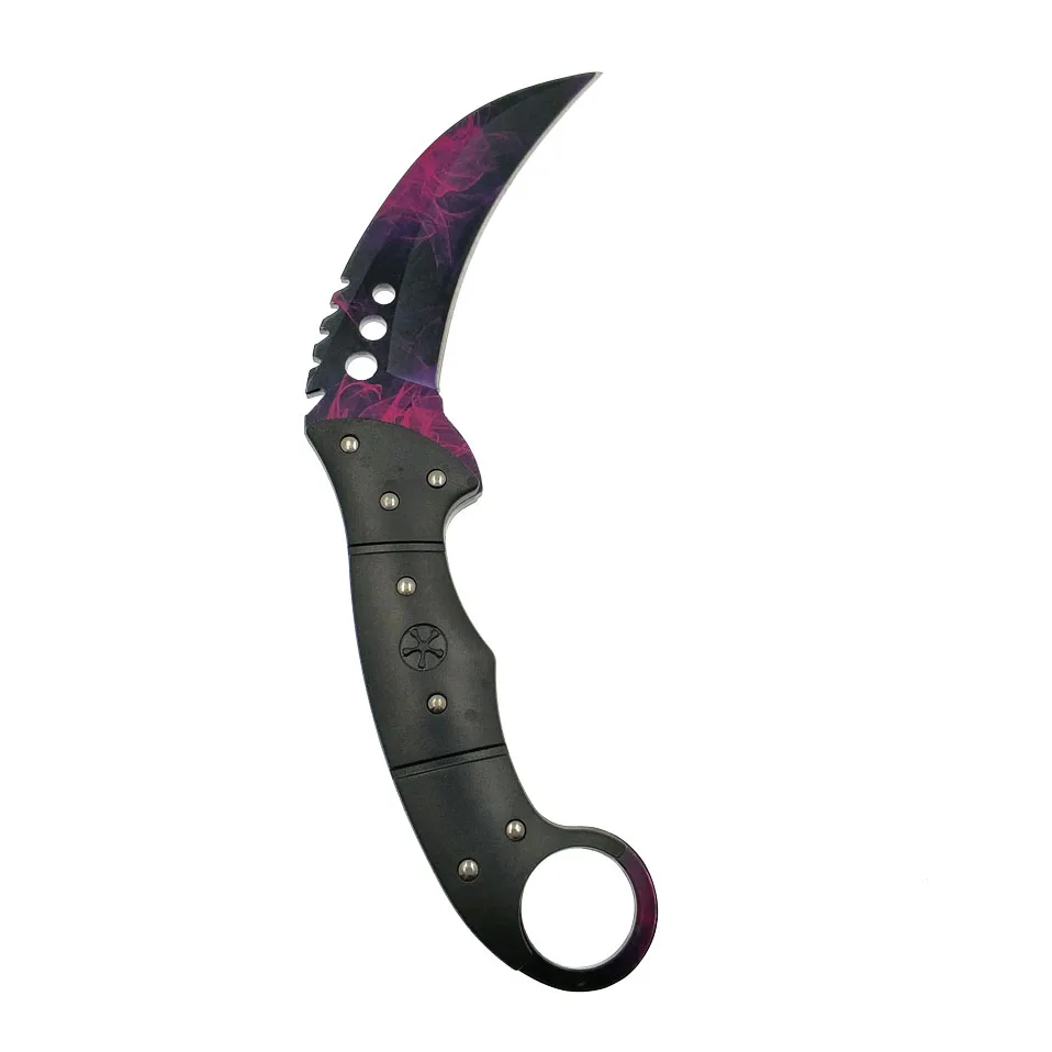 Red doppler Прямая поставка, тактический нож CSGO karambit, зуб тигра, фиксированное лезвие, нож doppler, охотничий спасательный нож, выцветающий цветной нож - Цвет: Red doppler