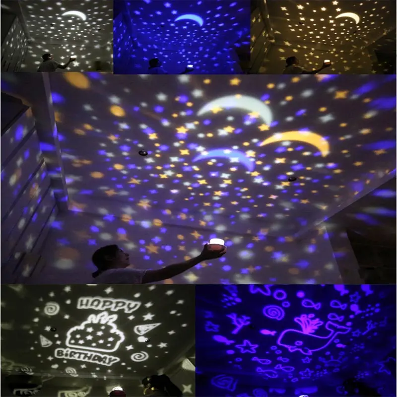 Magic Universe Earth Moon LED Projection Lamps 3D Rotary Sound Bluetooth Holiday Night Lights Kids Christmas Decorative | Освещение