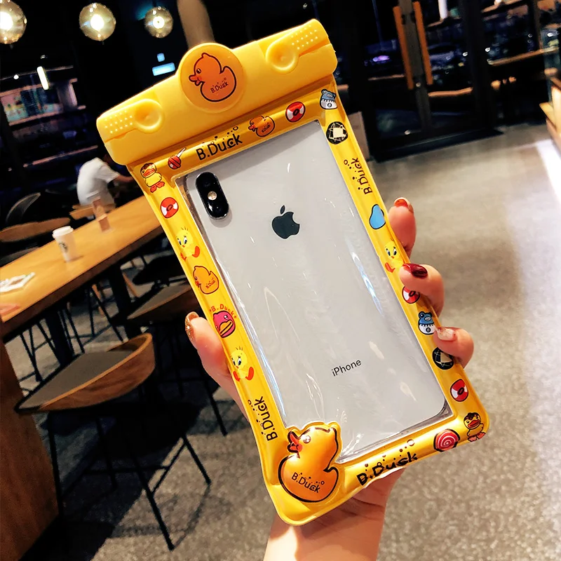 Cute cartoon Waterproof Mobile Bag For iPhone samsung flamingo Doraemon Cookie Pocket Universal Underwater Pouch case |