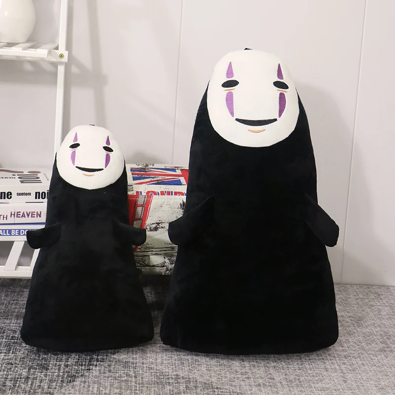 Студия Ghibli унесенная спиром Kaonashi без лица, безликая плюшевая игрушка, мягкий мультяшный персонаж, не лицо, человек, кукла, ребенок, девочка, подарок