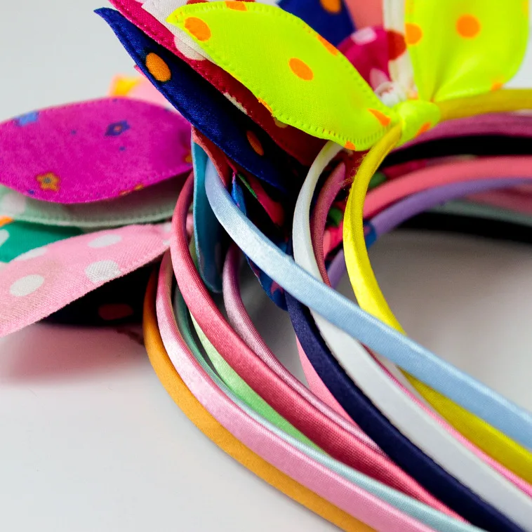 5 шт./лот ткань кроличьи уши hairband обувь для девочек дети обруч для волос полосы интимные аксессуары для Детские бантики головной убор hairbands
