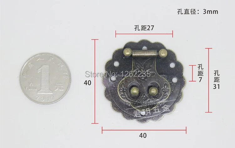

Классическая квадратная застежка из сплава, аксессуары для шкатулки с замком, 40 х40 мм, в стиле ретро, винный подарок, для шкатулки и ювелирны...