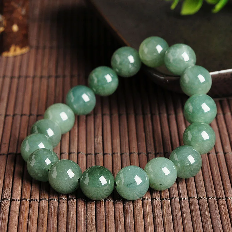 

Natural Myanmar Emerald Bracelets Drop Shipping Luck Amulet Jade Stone Bracelets For Men And Women Gift